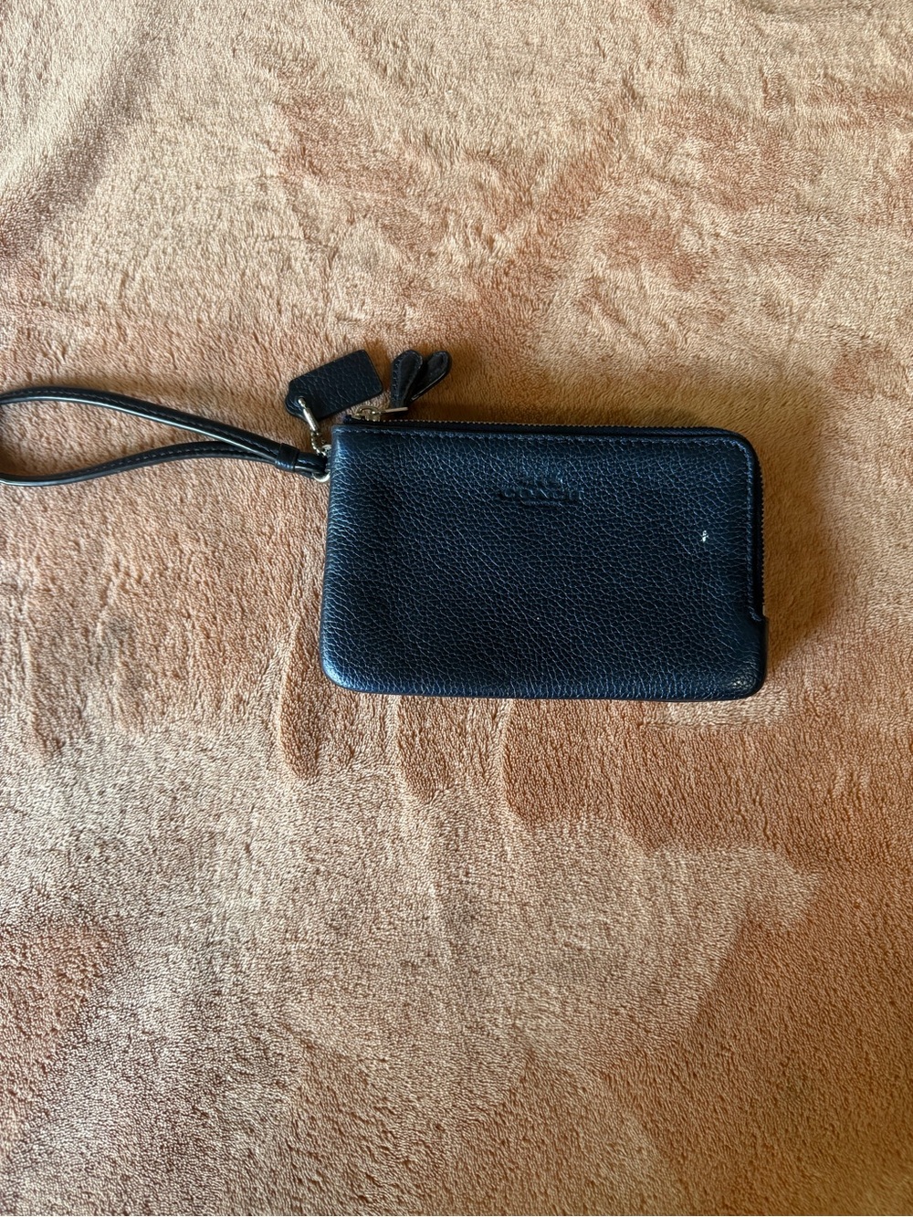 Coach Black Leather Wristlet Clutch